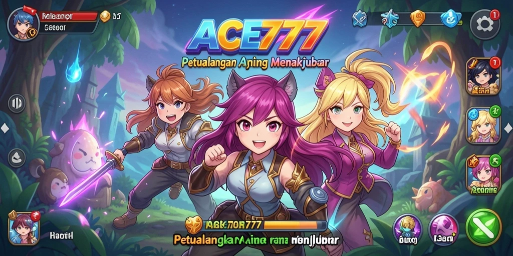 Screenshot dari petualangan seru di dunia Anime ACE777.