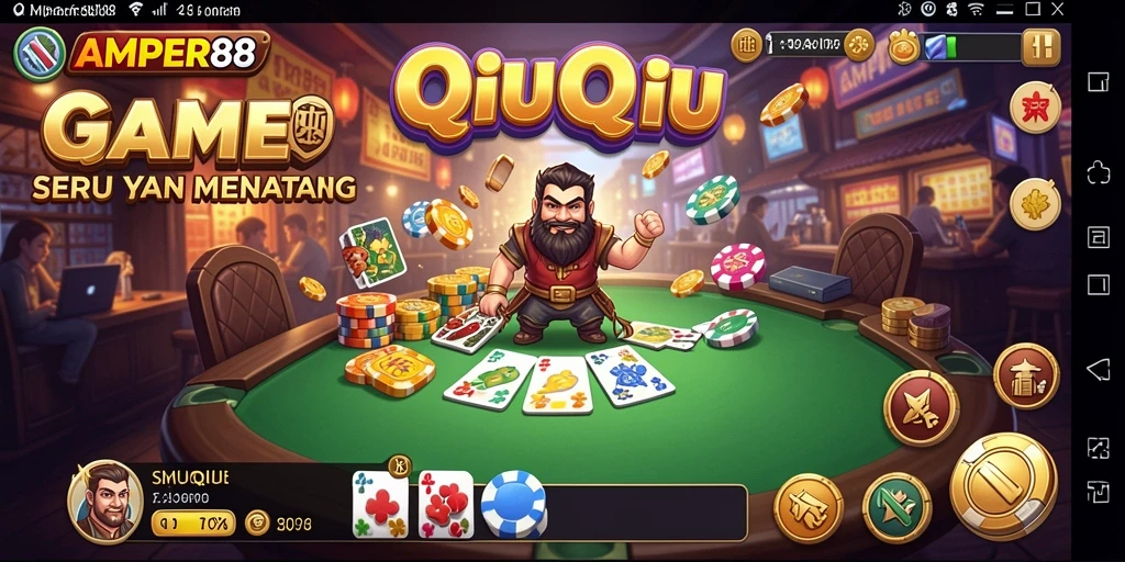 Screenshot gameplay AMPER88 yang mendebarkan saat bermain QiuQiu.