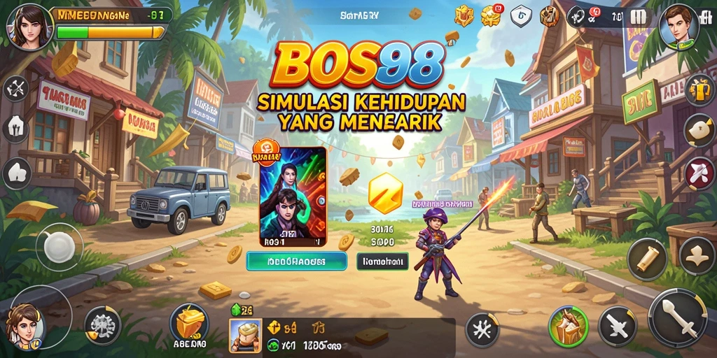 Screenshot gameplay BOS88 yang menunjukkan karakter dan lingkungan simulasi.