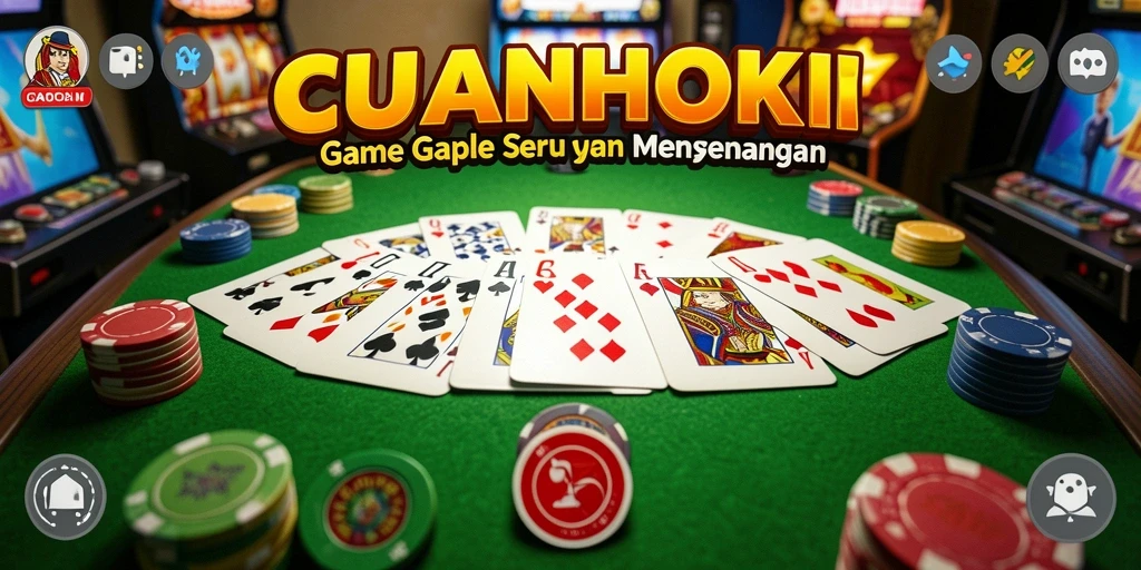 Tampilan gameplay seru dari CUANHOKI yang menghadirkan Gaple.