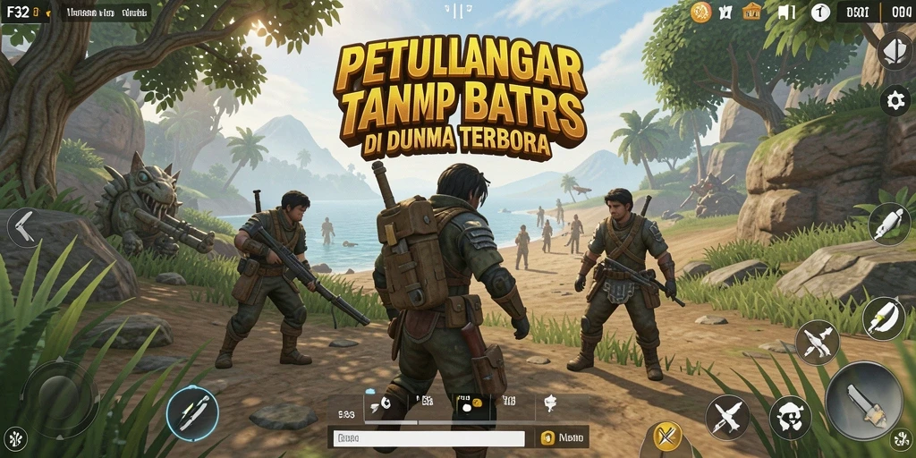 Screenshot gameplay F32 yang menampilkan eksplorasi dunia terbuka.