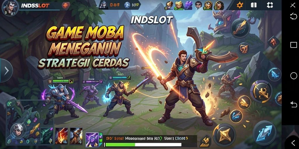 Tangkapan layar gameplay INDSLOT yang menampilkan pertarungan seru di arena.