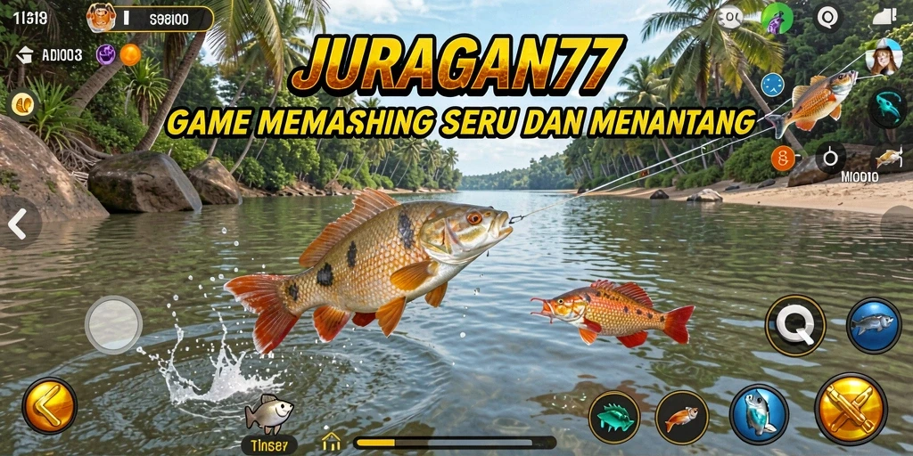 Screenshot JURAGAN77 yang menampilkan aksi memancing yang seru.