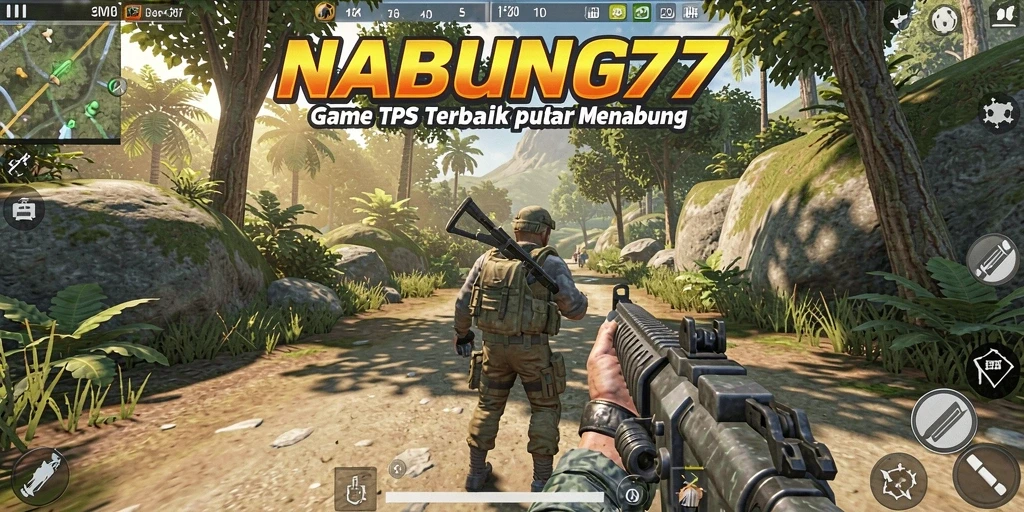 Tampilan gameplay seru dari NABUNG77 yang penuh aksi TPS.