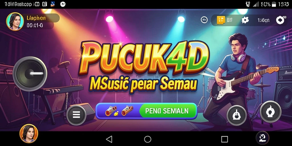 Screenshot gameplay PUCUK4D menampilkan permainan musik yang dinamis.