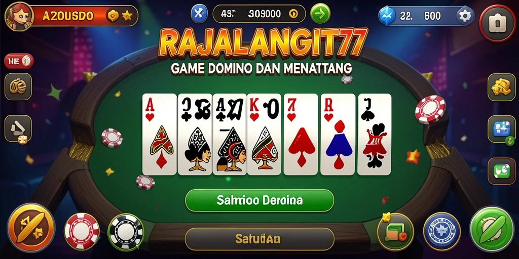 Tampilan gameplay domino yang menarik dan seru di RAJALANGIT77.