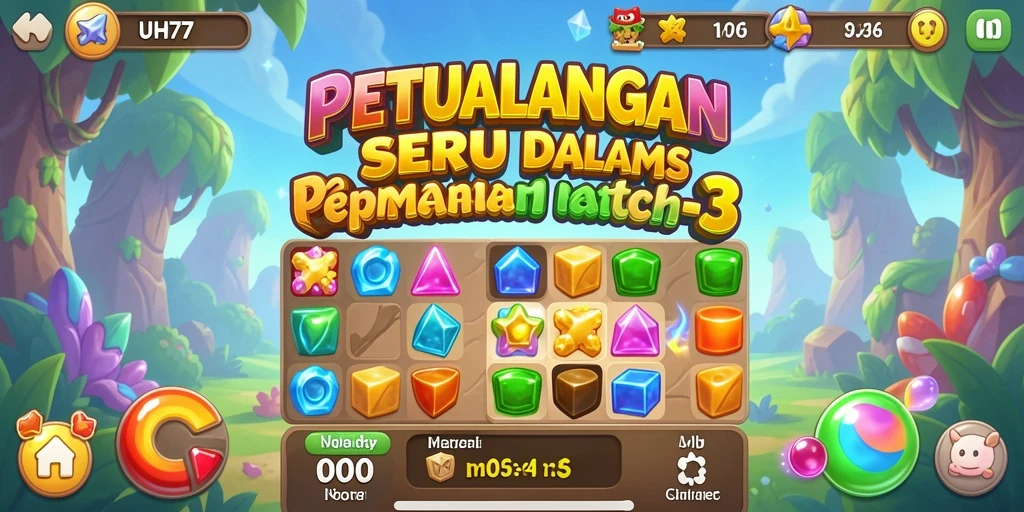 Tampilan menarik gameplay UH77 dengan kombinasi warna-warni.